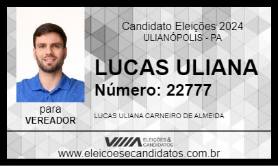 Candidato LUCAS ULIANA 2024 - ULIANÓPOLIS - Eleições