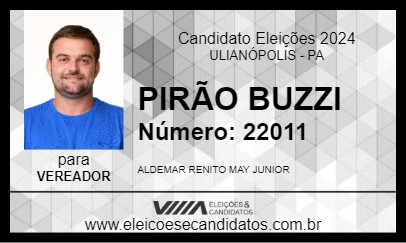 Candidato PIRÃO BUZZI 2024 - ULIANÓPOLIS - Eleições