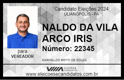 Candidato NALDO DA VILA ARCO IRIS 2024 - ULIANÓPOLIS - Eleições