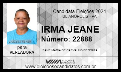 Candidato IRMA JEANE 2024 - ULIANÓPOLIS - Eleições