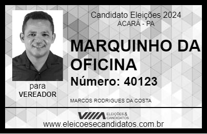 Candidato MARQUINHO DA OFICINA 2024 - ACARÁ - Eleições