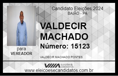 Candidato VALDECIR MACHADO 2024 - BAIÃO - Eleições