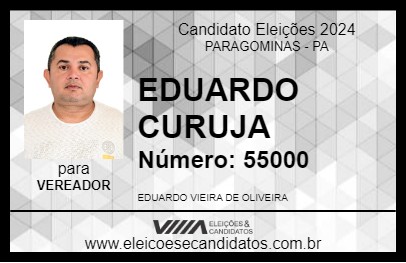 Candidato EDUARDO CURUJA 2024 - PARAGOMINAS - Eleições