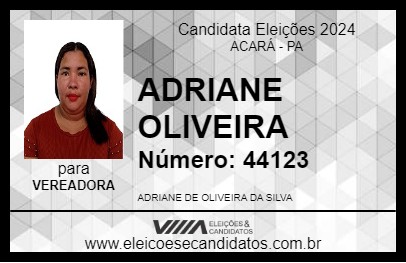 Candidato ADRIANE OLIVEIRA 2024 - ACARÁ - Eleições