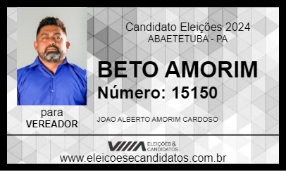 Candidato BETO AMORIM 2024 - ABAETETUBA - Eleições