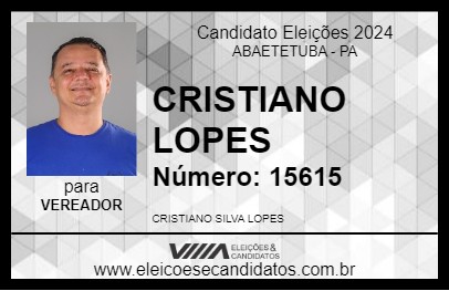 Candidato CRISTIANO LOPES 2024 - ABAETETUBA - Eleições