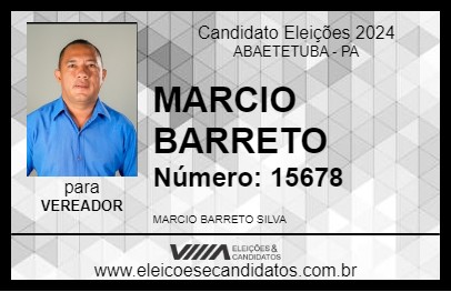 Candidato MARCIO BARRETO 2024 - ABAETETUBA - Eleições