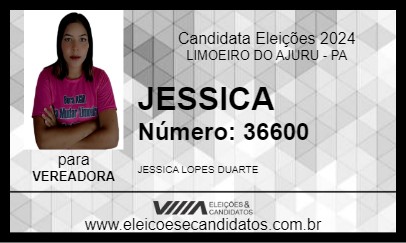 Candidato JESSICA 2024 - LIMOEIRO DO AJURU - Eleições