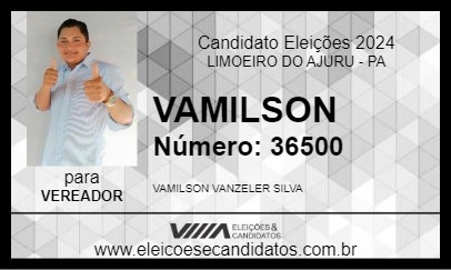 Candidato VAMILSON 2024 - LIMOEIRO DO AJURU - Eleições