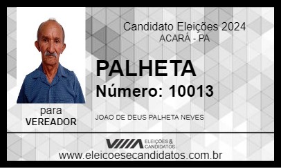 Candidato PALHETA 2024 - ACARÁ - Eleições