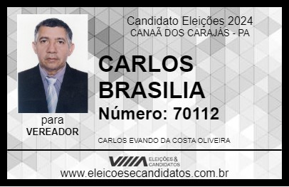 Candidato CARLOS BRASILIA 2024 - CANAÃ DOS CARAJÁS - Eleições