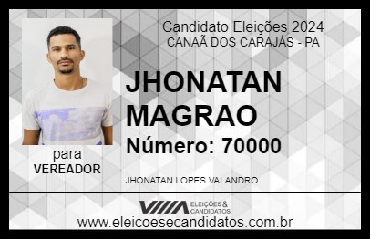 Candidato JHONATAN MAGRAO 2024 - CANAÃ DOS CARAJÁS - Eleições