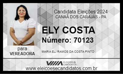 Candidato ELY COSTA 2024 - CANAÃ DOS CARAJÁS - Eleições