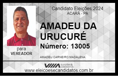 Candidato AMADEU DA URUCURÉ 2024 - ACARÁ - Eleições