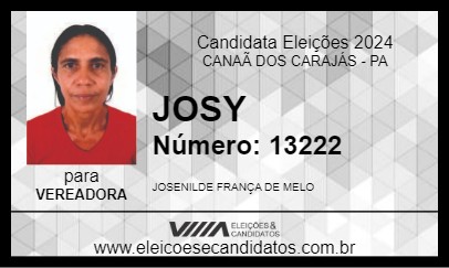 Candidato JOSY 2024 - CANAÃ DOS CARAJÁS - Eleições