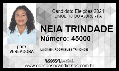 Candidato NEIA TRINDADE 2024 - LIMOEIRO DO AJURU - Eleições