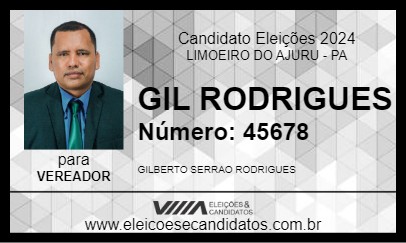 Candidato GIL RODRIGUES 2024 - LIMOEIRO DO AJURU - Eleições