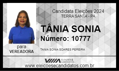 Candidato TÂNIA SONIA 2024 - TERRA SANTA - Eleições