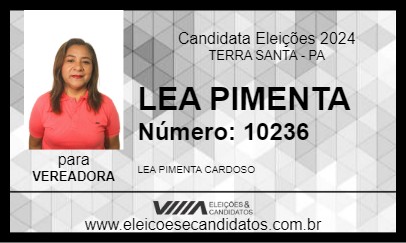 Candidato LEA PIMENTA 2024 - TERRA SANTA - Eleições