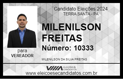 Candidato MILENILSON FREITAS 2024 - TERRA SANTA - Eleições