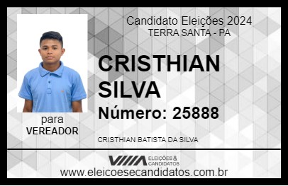 Candidato CRISTHIAN SILVA 2024 - TERRA SANTA - Eleições