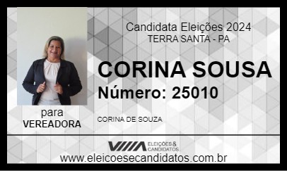 Candidato CORINA SOUSA 2024 - TERRA SANTA - Eleições