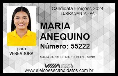 Candidato MARIA ANEQUINO 2024 - TERRA SANTA - Eleições