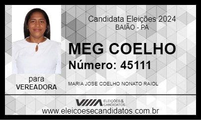 Candidato MEG COELHO  2024 - BAIÃO - Eleições