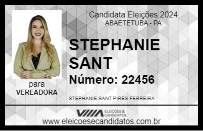 Candidato STEPHANIE SANT 2024 - ABAETETUBA - Eleições