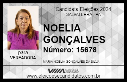 Candidato NOELIA GONÇALVES 2024 - SALVATERRA - Eleições