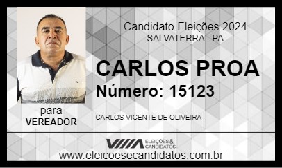 Candidato CARLOS PROA 2024 - SALVATERRA - Eleições