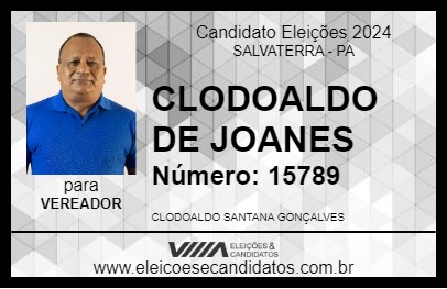 Candidato CLODOALDO DE JOANES 2024 - SALVATERRA - Eleições