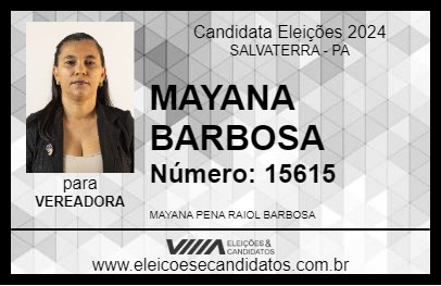 Candidato MAYANA BARBOSA 2024 - SALVATERRA - Eleições