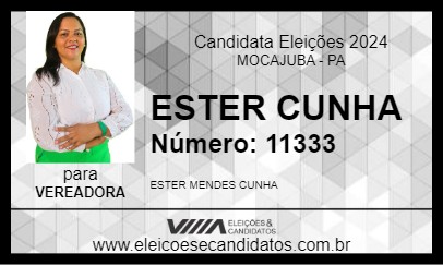 Candidato ESTER CUNHA 2024 - MOCAJUBA - Eleições