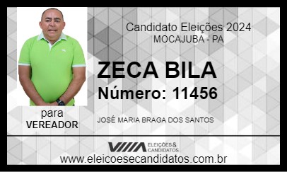 Candidato ZECA BILA 2024 - MOCAJUBA - Eleições