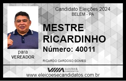 Candidato MESTRE RICARDINHO 2024 - BELÉM - Eleições