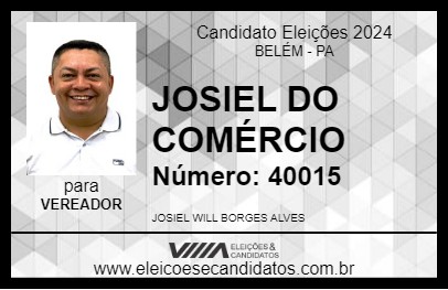 Candidato JOSIEL DO COMÉRCIO 2024 - BELÉM - Eleições