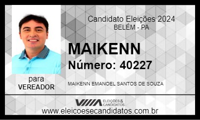 Candidato MAIKENN 2024 - BELÉM - Eleições