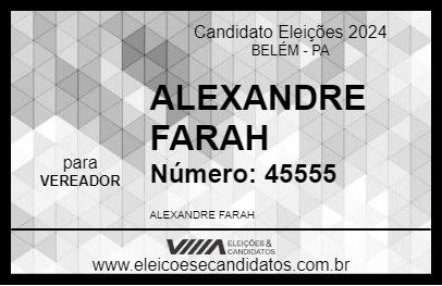 Candidato ALEXANDRE FARAH 2024 - BELÉM - Eleições