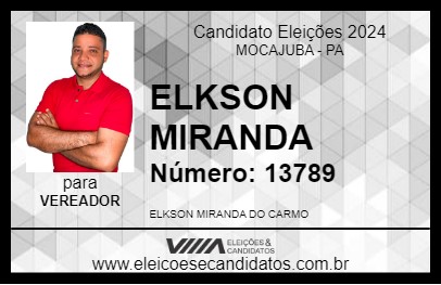 Candidato ELKSON MIRANDA 2024 - MOCAJUBA - Eleições