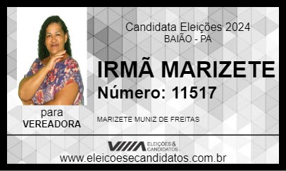 Candidato IRMÃ MARIZETE 2024 - BAIÃO - Eleições