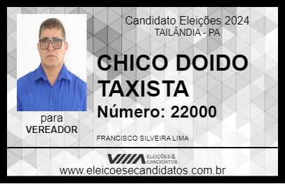 Candidato CHICO DOIDO TAXISTA 2024 - TAILÂNDIA - Eleições