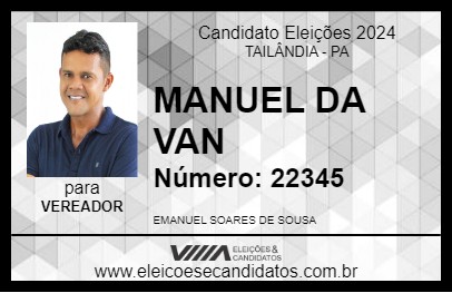 Candidato MANUEL DA VAN 2024 - TAILÂNDIA - Eleições