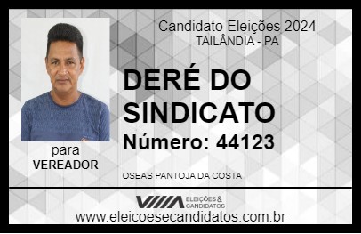 Candidato DERÉ DO SINDICATO  2024 - TAILÂNDIA - Eleições