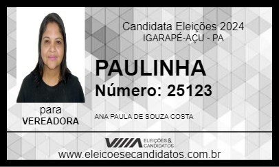 Candidato PAULINHA 2024 - IGARAPÉ-AÇU - Eleições