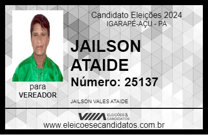 Candidato JAILSON ATAIDE 2024 - IGARAPÉ-AÇU - Eleições