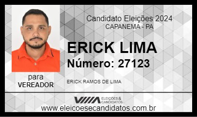 Candidato ERICK LIMA 2024 - CAPANEMA - Eleições