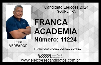 Candidato FRANCA ACADEMIA 2024 - SOURE - Eleições