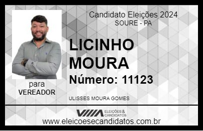 Candidato LICINHO MOURA 2024 - SOURE - Eleições