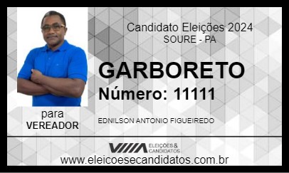 Candidato GARBORETO 2024 - SOURE - Eleições